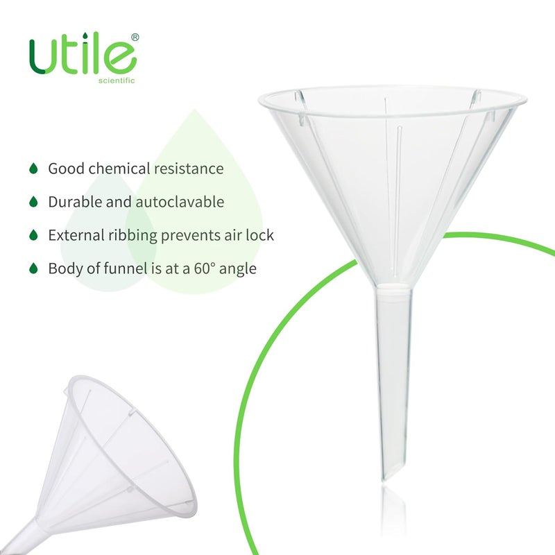 UTILE 4pcs Plastic Analytical Funnel Set, PP Material, Top Diameter 84mm, Small Funnel for Lab Bottles, Recreational Activities, 4512.0016.4 - Image 3